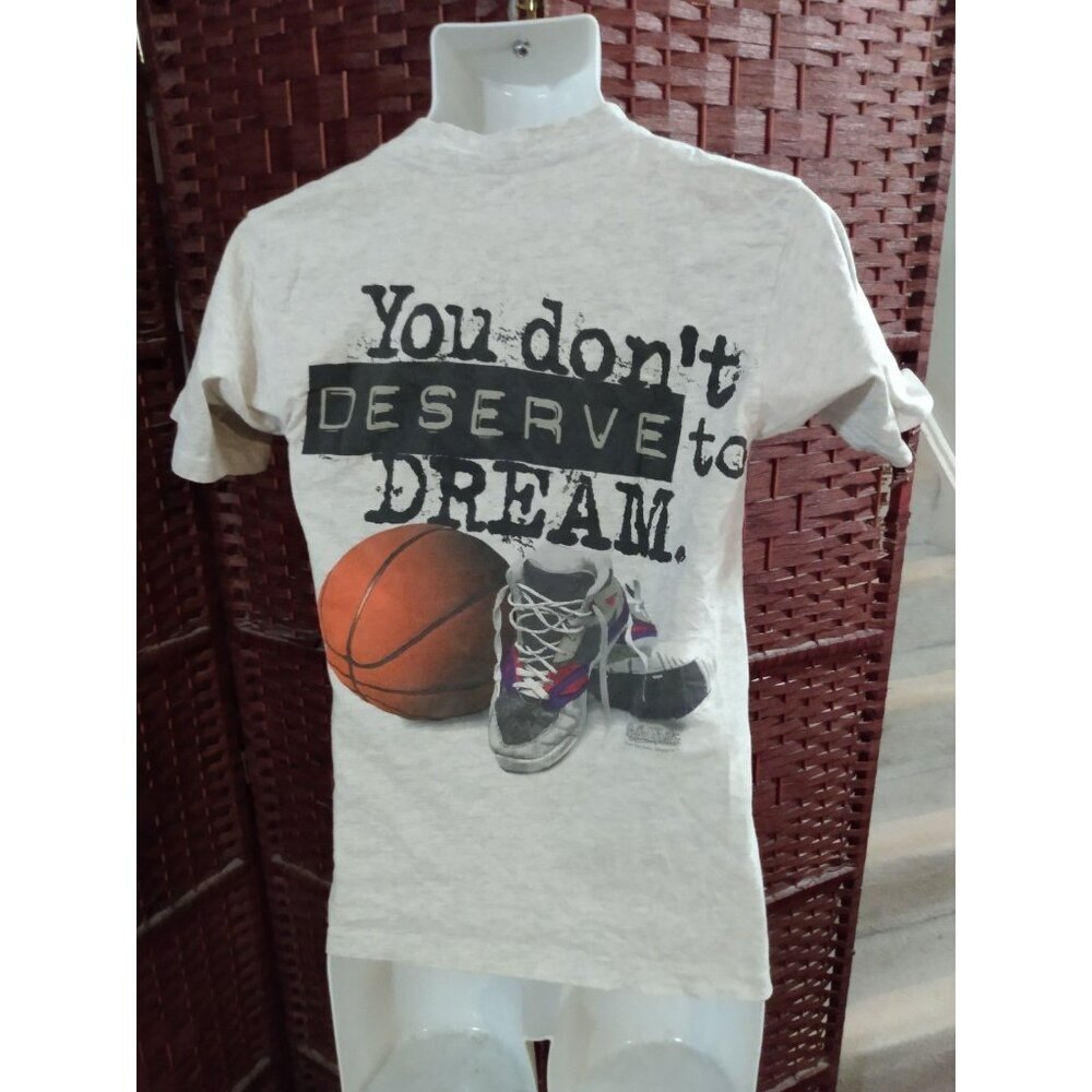 Vintage 90s Big Ball Sports Basketball T Shirt Don't Deserve To dream Small